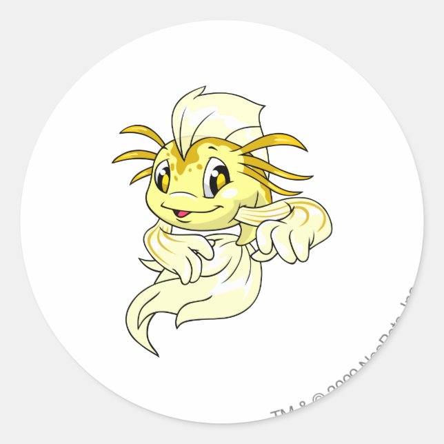 Koi Yellow Classic Round Sticker (Front)