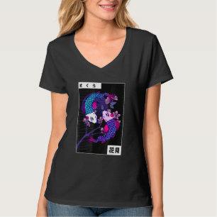 Koi Yin Yang Opposite Swimming Jewels Fish Cherry  T-Shirt