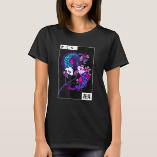 Koi Yin Yang Opposite Swimming Jewels Fish Cherry T-Shirt