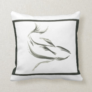 Koi zen brush stroke meditation watercolor cushion