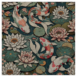Koi's Amongst the Lilies II  Fabric