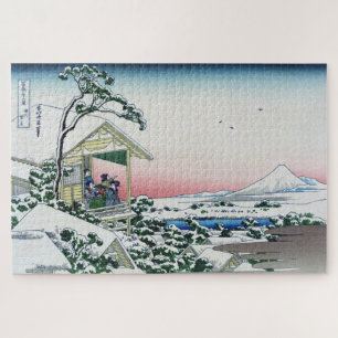Koishikawa Tea House View Mt. Fuji by Hokusai  Jigsaw Puzzle