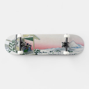 Koishikawa Tea House View Mt. Fuji by Hokusai Skateboard