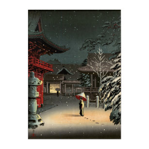 Koitsu - Snow at Nezu Shrine Acrylic Print