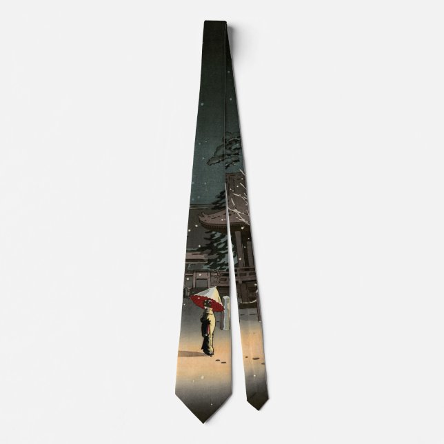 Koitsu - Snow at Nezu Shrine Magnetic Card Tie (Front)