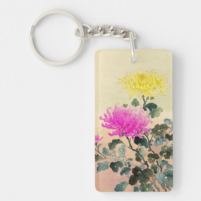 Koitsu Tsuchiya Chrysanthemum japanese flowers art Key Ring (Front)