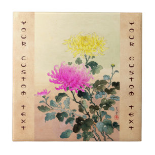 Koitsu Tsuchiya Chrysanthemum japanese flowers art Tile