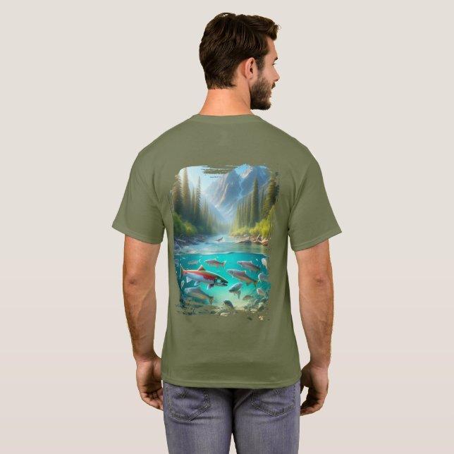Kokanee Salmon Pine Stream T-Shirt (Back Full)