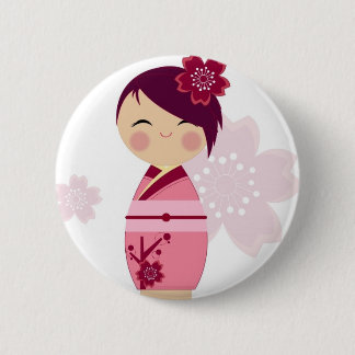 Kokeshi 6 Cm Round Badge