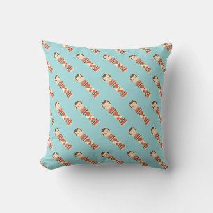 Kokeshi_blue_pattern Cushion