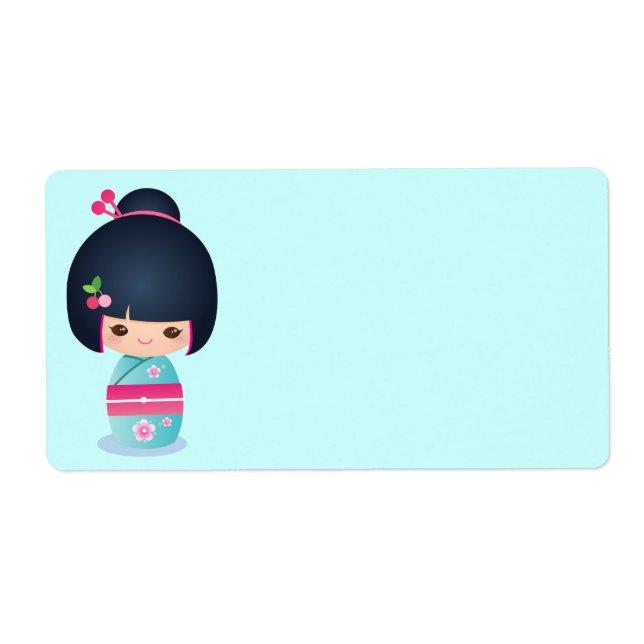 Kokeshi Cherry Address Label (Front)