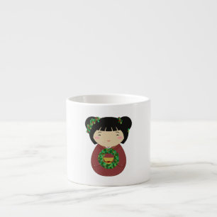 Kokeshi Christmas Wreath Espresso Cup