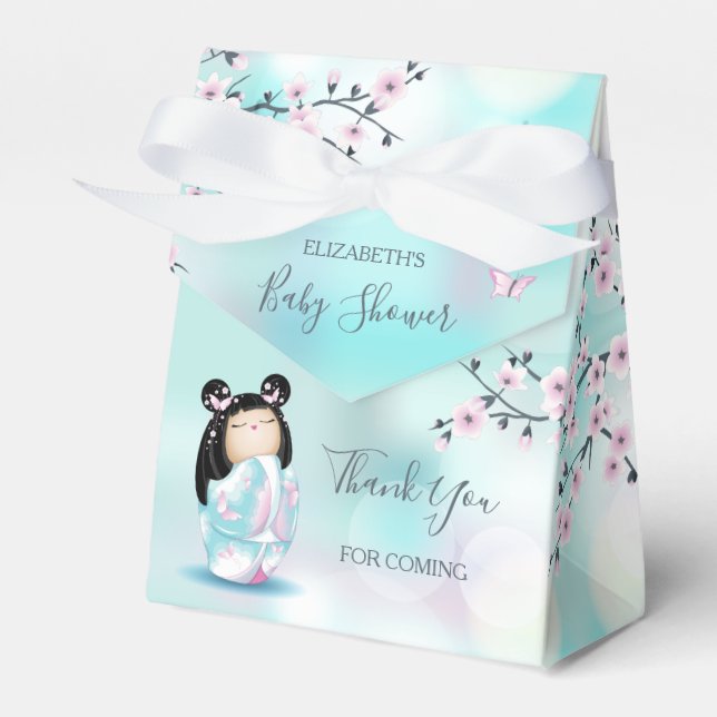 Kokeshi Doll  Baby Shower Thank You  Favour Box (Front Side)