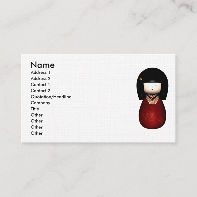 Kokeshi Doll Business Card (Front)