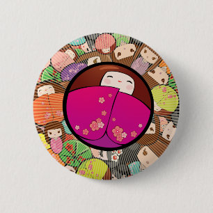 Kokeshi Doll Button