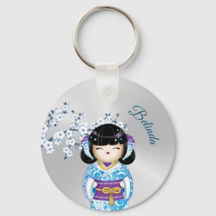 Kokeshi Doll Cherry Blossom Girl´s Name  Key Ring