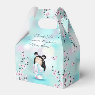 Kokeshi Doll Cherry Blossom Thank You Birthday  Favour Box