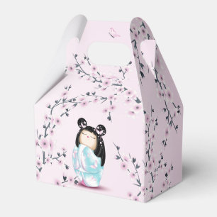 Kokeshi Doll Cherry Blossoms Favour Box