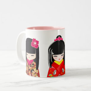 Kokeshi Doll Collection Two-Tone Coffee Mug