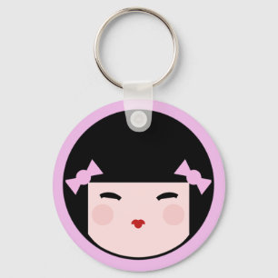 Kokeshi Doll Face Keychain