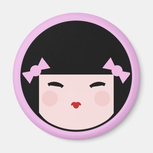 Kokeshi Doll Face Magnet (Front)