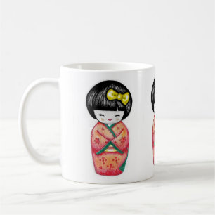 Kokeshi Doll - Kimono Geisha Girl  Coffee Mug