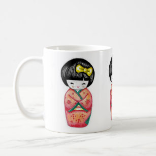 Kokeshi Doll - Kimono Geisha Girl  Coffee Mug