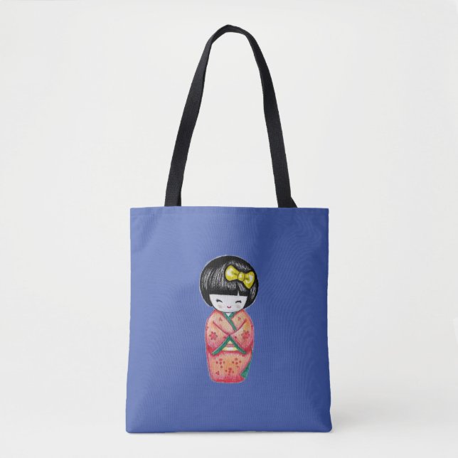 Kokeshi Doll - Kimono Geisha Girl  Tote Bag (Front)