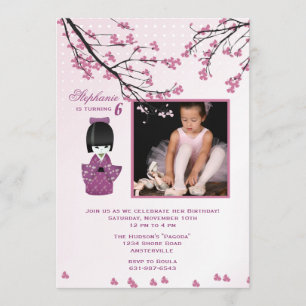 Kokeshi Doll Photo Invitation
