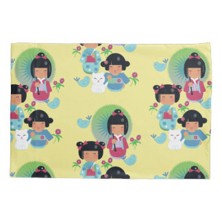 Kokeshi Doll Pillowcase for Girls