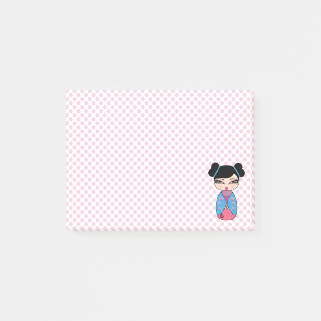 Kokeshi Doll Pink Post-it® Notes 4 x 3 (Front)