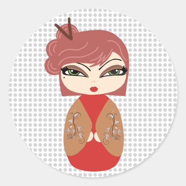 Kokeshi Doll  Sticker (Front)