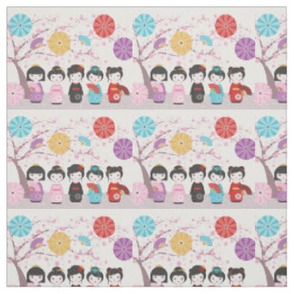 Kokeshi Dolls Fabric