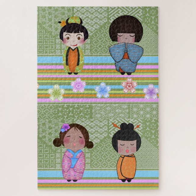 kokeshi dolls jigsaw puzzle (Vertical)