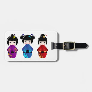 Kokeshi dolls luggage tag