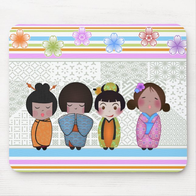 kokeshi dolls mouse mat (Front)