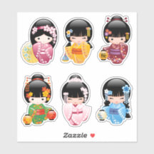 Kokeshi Dolls Set 1 - Japanese Kimono Geisha Girls