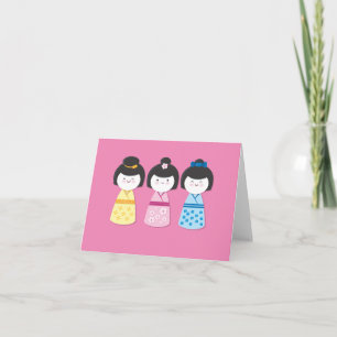 Kokeshi Girls Card
