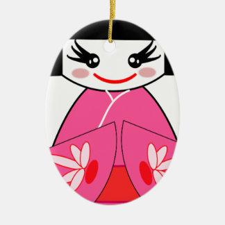 Kokeshi Japan Ceramic Tree Decoration