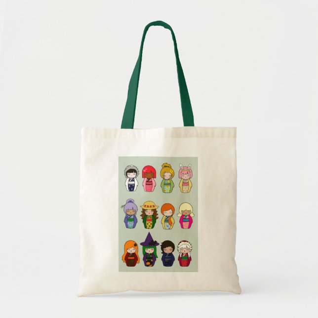 Kokeshi Months of the Year Tote (Front)