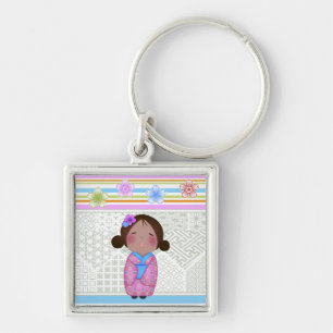 kokeshi sakura key ring