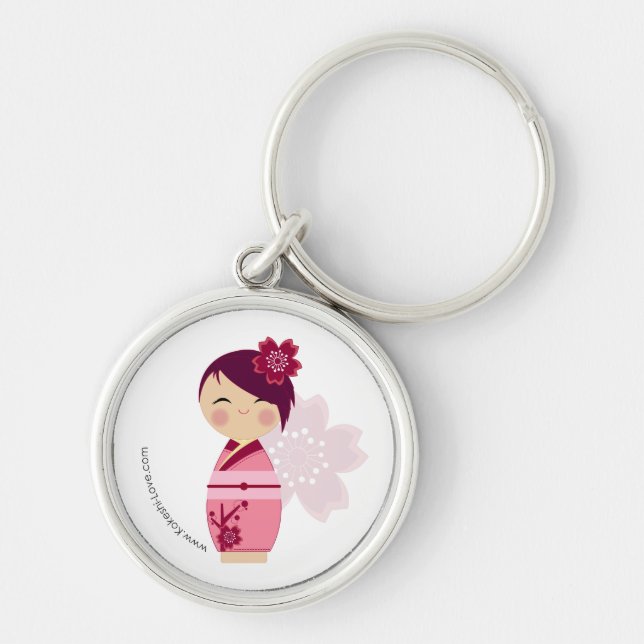 Kokeshi Sakura Premium Keychain (Front)