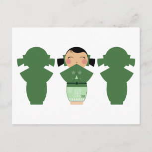 Kokeshi Star Silhouette Postcard