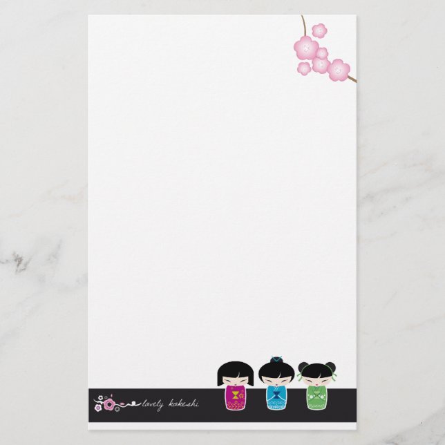 Kokeshi stationery (Front)