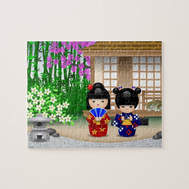 Kokeshi Teahouse Jigsaw Puzzle (Horizontal)