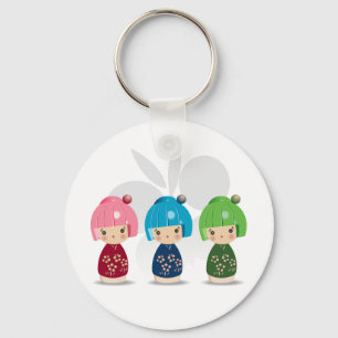 Kokeshi Triplets Keychain
