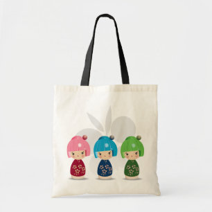 Kokeshi Triplets Tote Bag