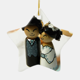 Kokeshi Wedding I Ceramic Tree Decoration
