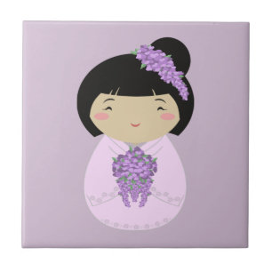 Kokeshi Wisteria Bride Tile