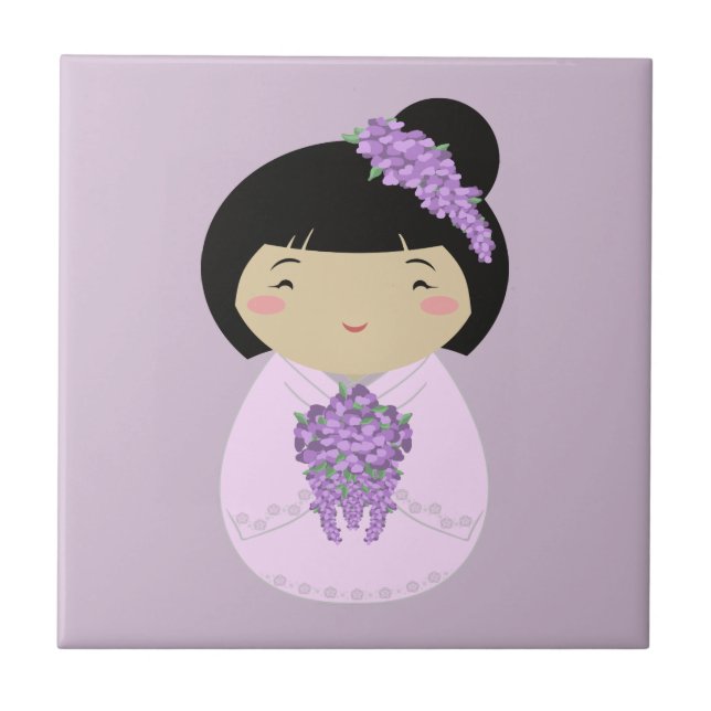Kokeshi Wisteria Bride Tile (Front)